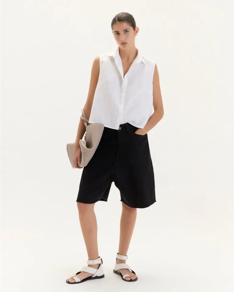 Camisa de lino sin mangas de corte regular y diseño elegante de Blue Sheep en Camisas para argentina