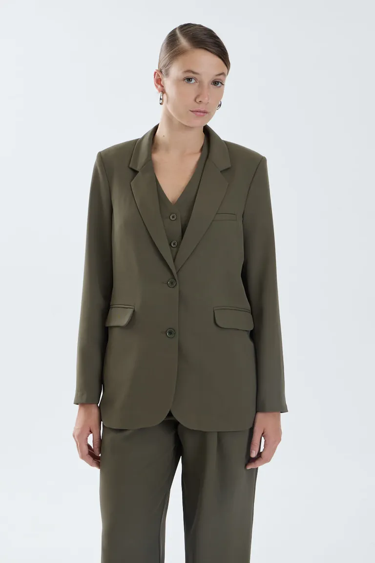 Blazer sastrero de corte recto con cierre frontal y bolsillos laterales para mujer de Portsaid en Blazers para argentina