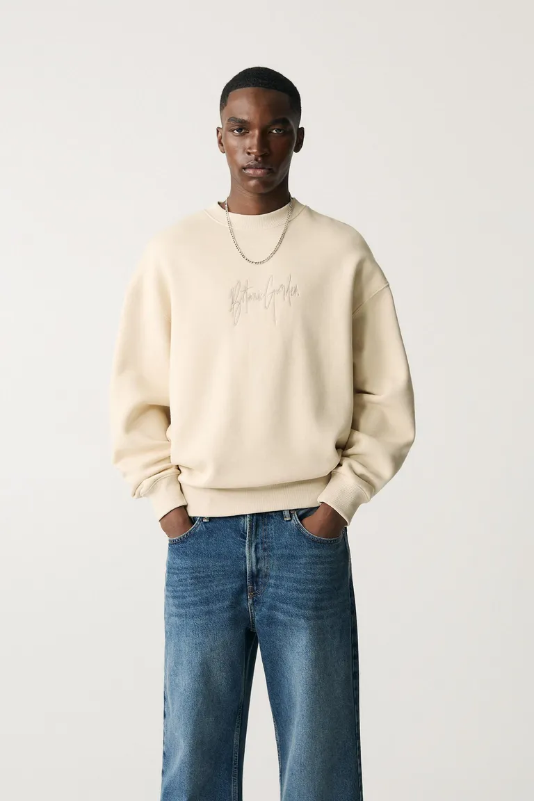 Sudadera básica con bordado de Pull&Bear en Buzos y Sweaters para argentina