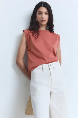 Remera algodón ribetes calados de Mango en Remeras para argentina