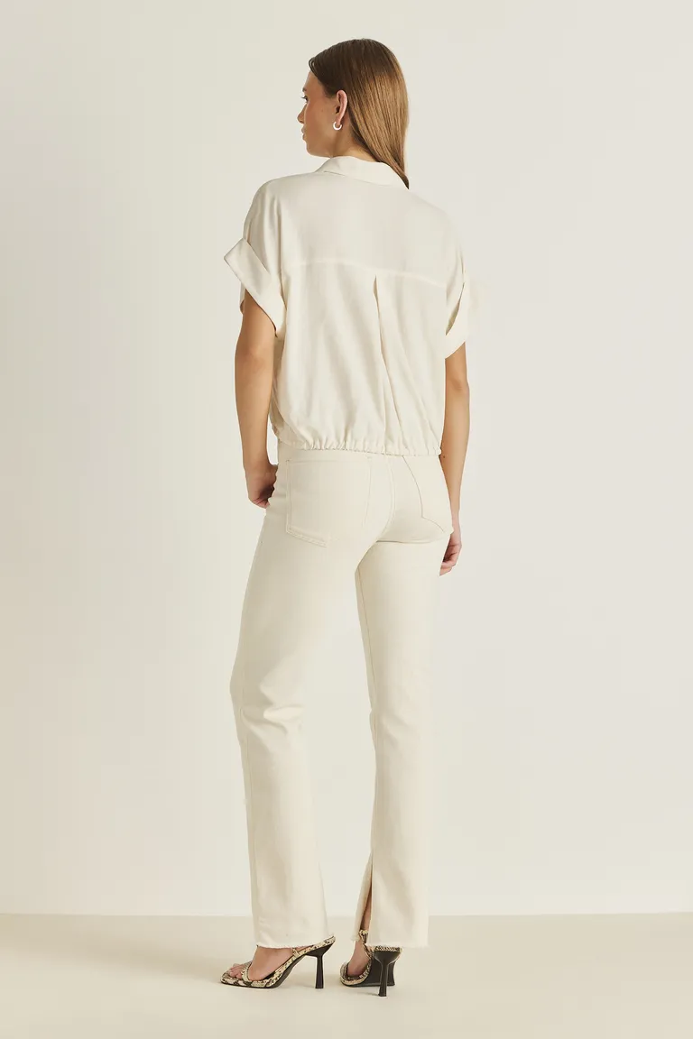 Camisa de lino con lazo ajustable y botones exclusivos de Tucci en Camisas para argentina