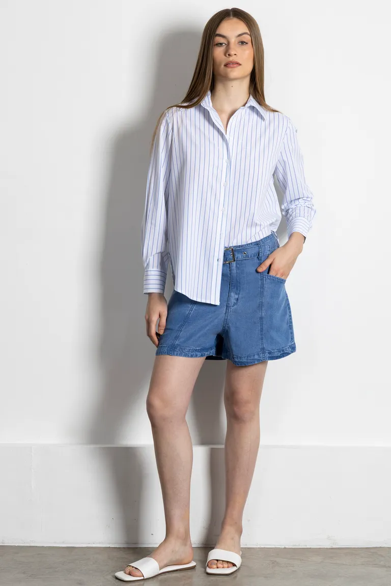 Camisa de manga larga con rayas en poplin de algodón de Kill en Camisas para argentina