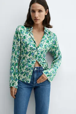Camisa estampada fruncida de Mango en Camisas para argentina