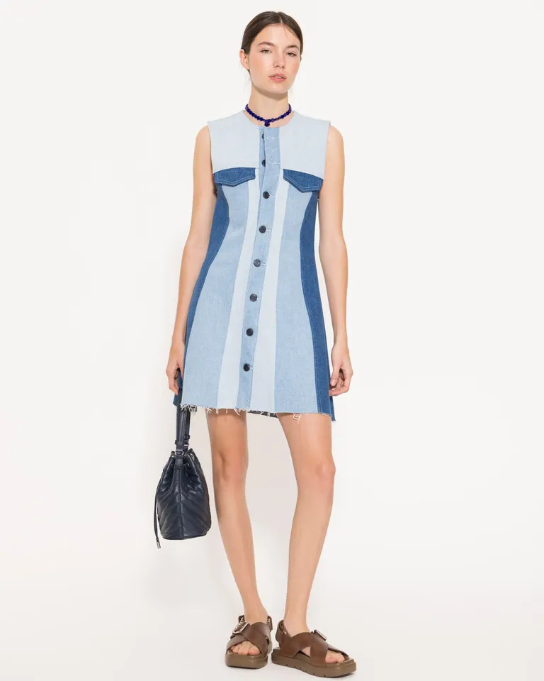 Vestido debbie de silueta mini y entallada con detalles texturizados de Jazmin Chebar en Vestidos para argentina