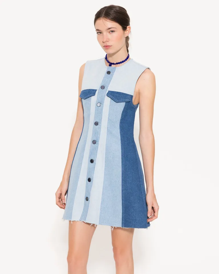 Vestido debbie de silueta mini y entallada con detalles texturizados de Jazmin Chebar en Vestidos para argentina