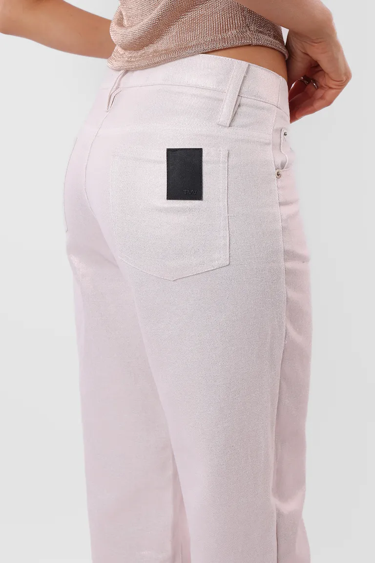 Pantalón de corte recto en acabado metalizado con detalles exclusivos de Top White en Pantalones para argentina