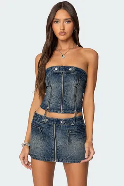 Top denim lavado guinevere de Edikted en Tops para argentina