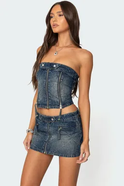 Top denim lavado guinevere de Edikted en Tops para argentina