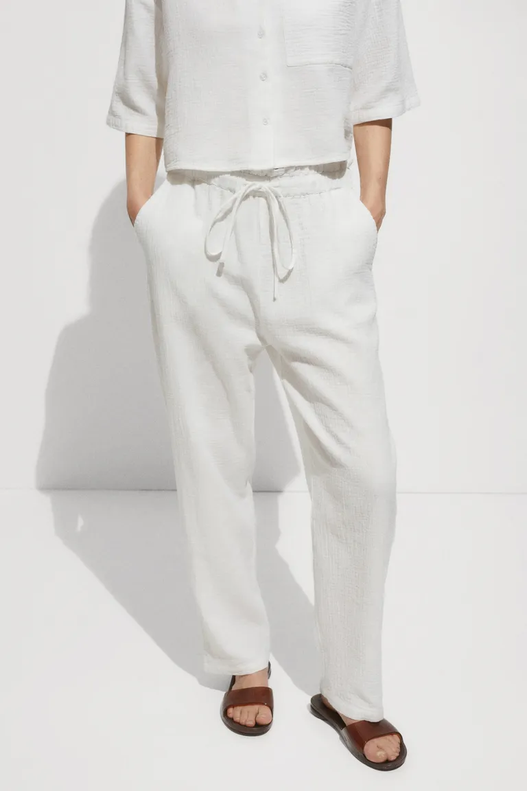 Pantalón algodón cintura elástica de Mango en Pantalones para argentina