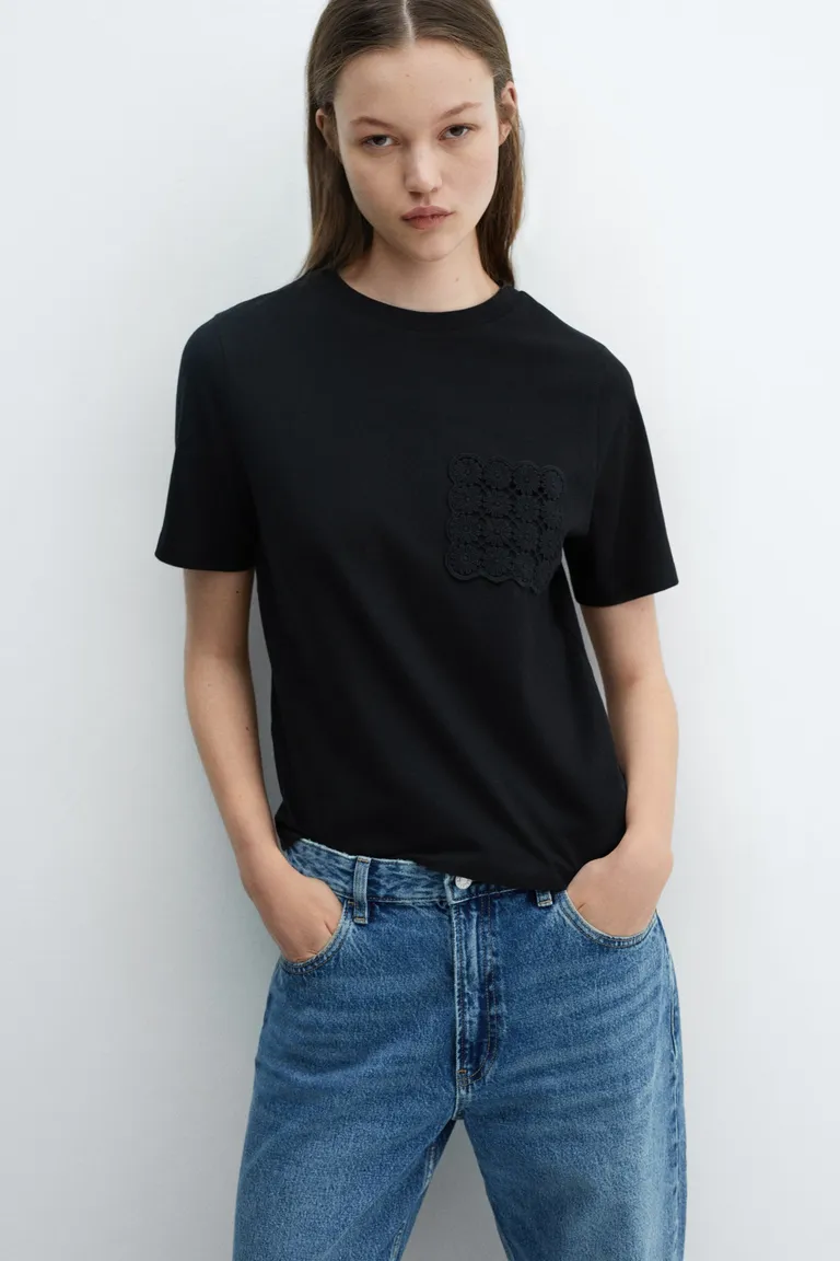Remera bolsillo crochet de Mango en Remeras para argentina