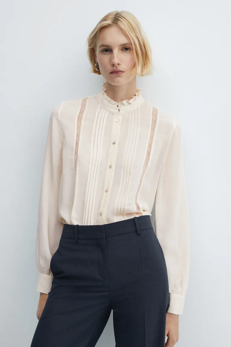 Camisa ribetes encaje de Mango en Camisas para argentina