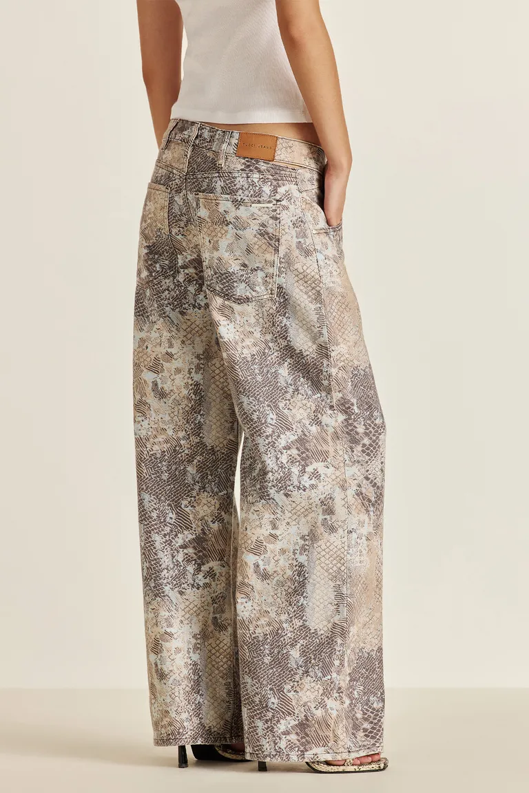 Pantalón de denim con estampado exclusivo y corte relajado de Tucci en Pantalones para argentina