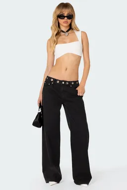 Jeans libby ojales cintura de Edikted en Pantalones para argentina