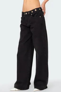 Jeans libby ojales cintura de Edikted en Pantalones para argentina