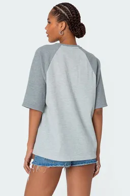 Remera waffle raglán oversize de Edikted en Remeras para argentina
