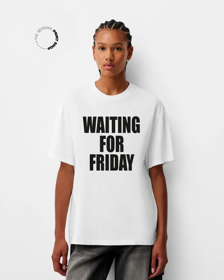 Remera manga corta estampada de Bershka en Remeras y Polos para argentina