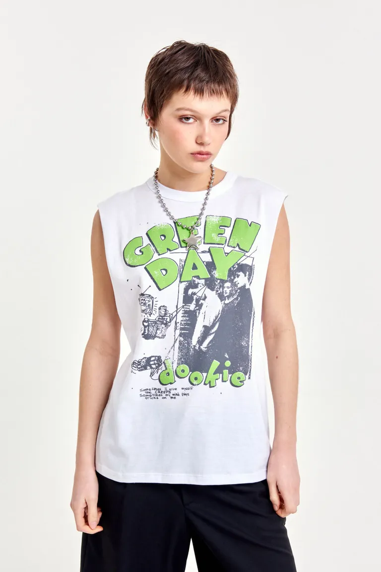 Remera de algodón con estampa gráfica de banda de rock para mujeres de 47 Street en Remeras para argentina
