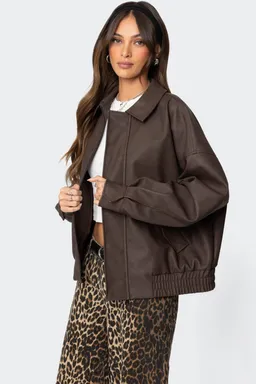 Campera cuero sintético oversize mori de Edikted en Chaquetas para argentina