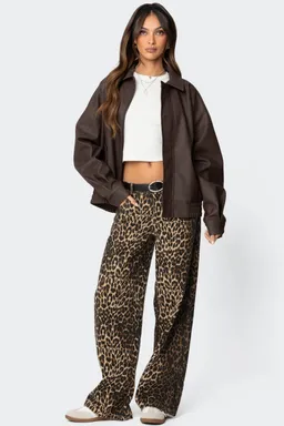 Campera cuero sintético oversize mori de Edikted en Chaquetas para argentina