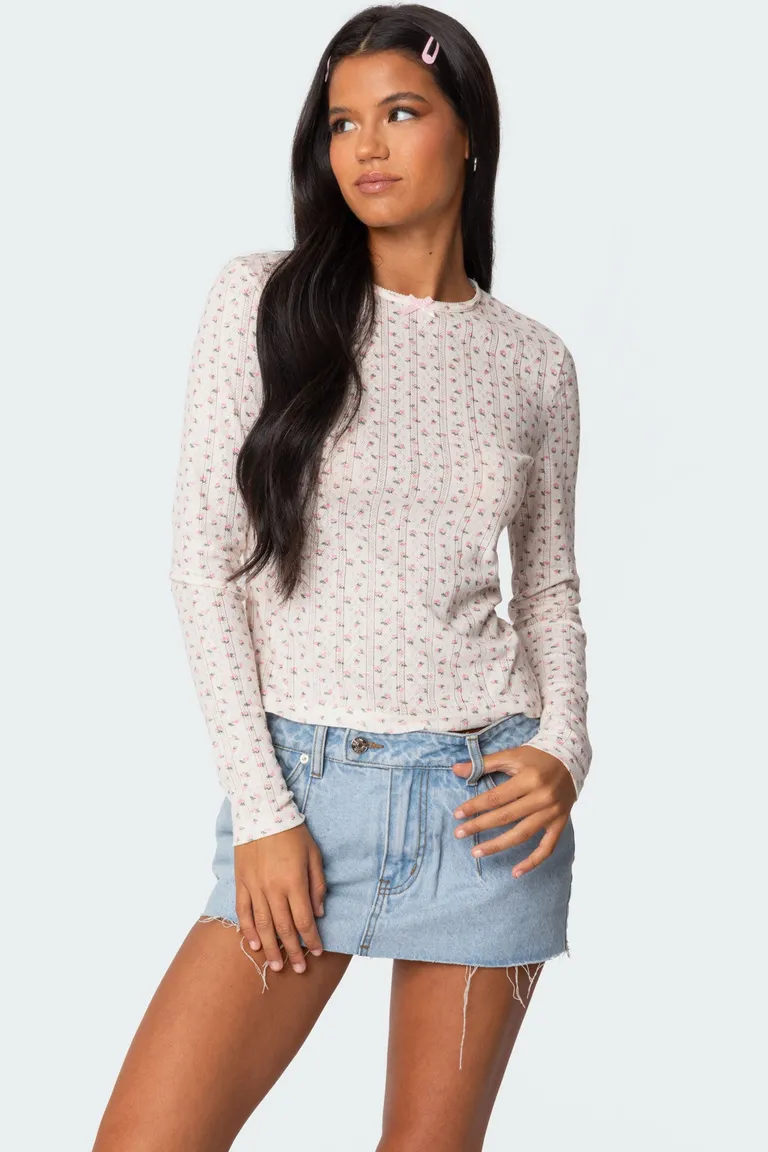 Top pointelle estampado emery de Edikted en Tops para argentina