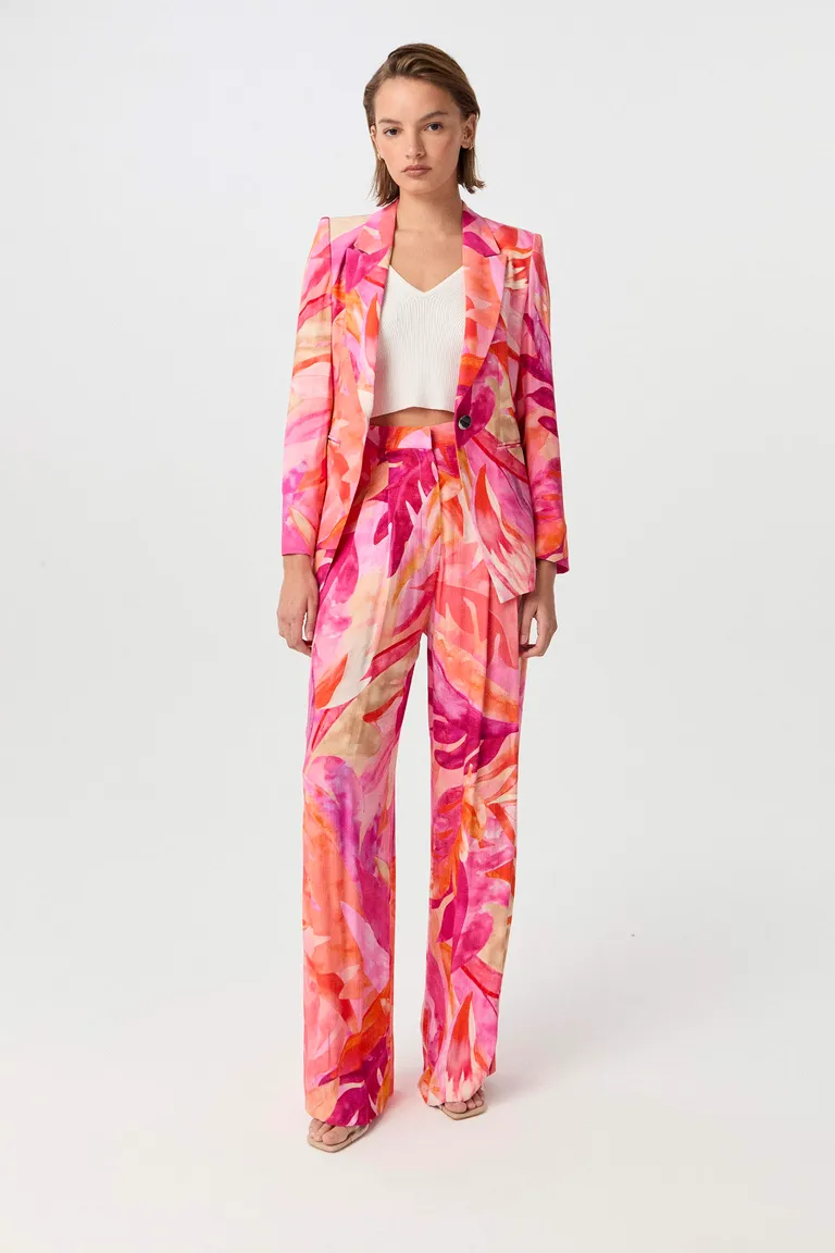 Pantalón de sastrería estampado con corte wide leg y detalles exclusivos de Markova en Pantalones para argentina