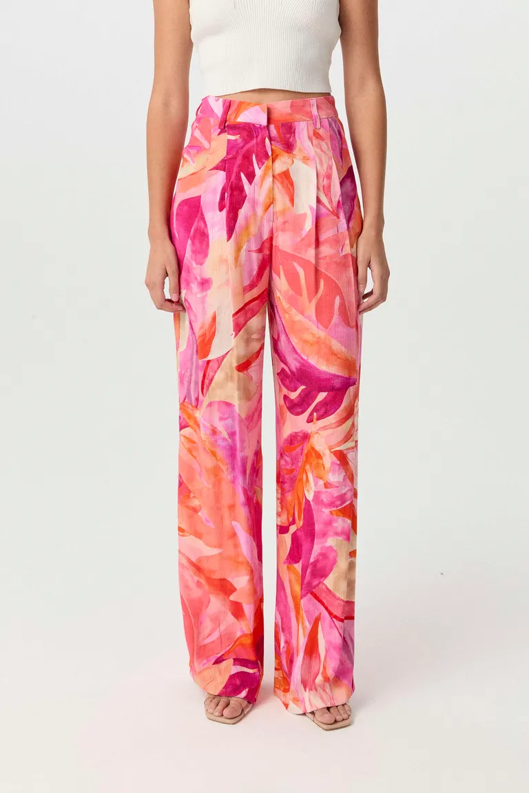 Pantalón de sastrería estampado con corte wide leg y detalles exclusivos de Markova en Pantalones para argentina