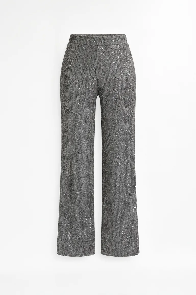 Pantalón de lentejuela con calce holgado y botamanga ancha de Naíma en Pantalones para argentina