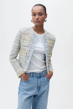 Chaqueta tweed deshilachada de Mango en Chaquetas para argentina