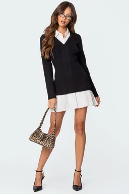 Vestido sweater cuello camisero de Edikted en Vestidos para argentina
