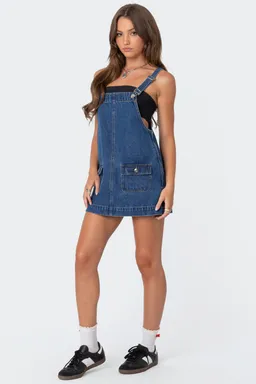 Minivestido denim estilo jardinero de Edikted en Vestidos para argentina