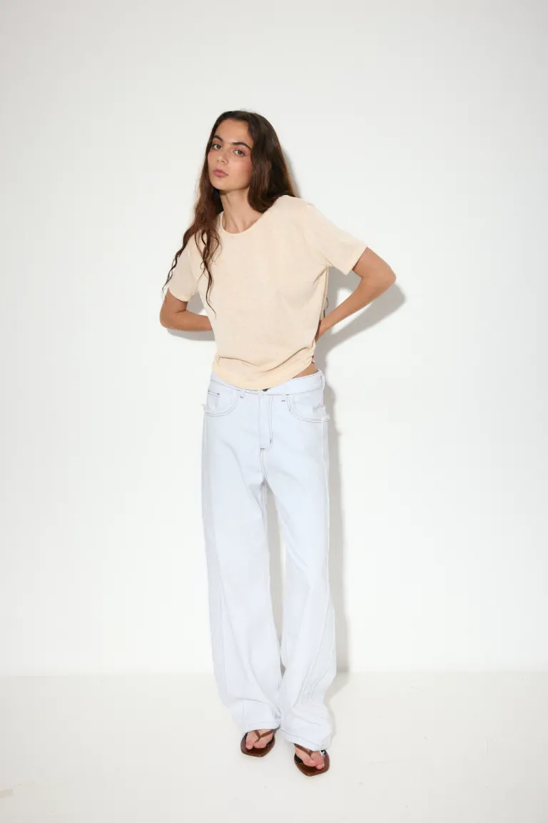 Remera amarilla oversize de manga corta en algodón flame para mujer de Audaz en Remeras para argentina