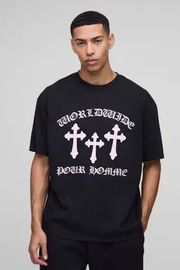Remera oversize cross worldwide de Boohooman en Remeras y Polos para argentina
