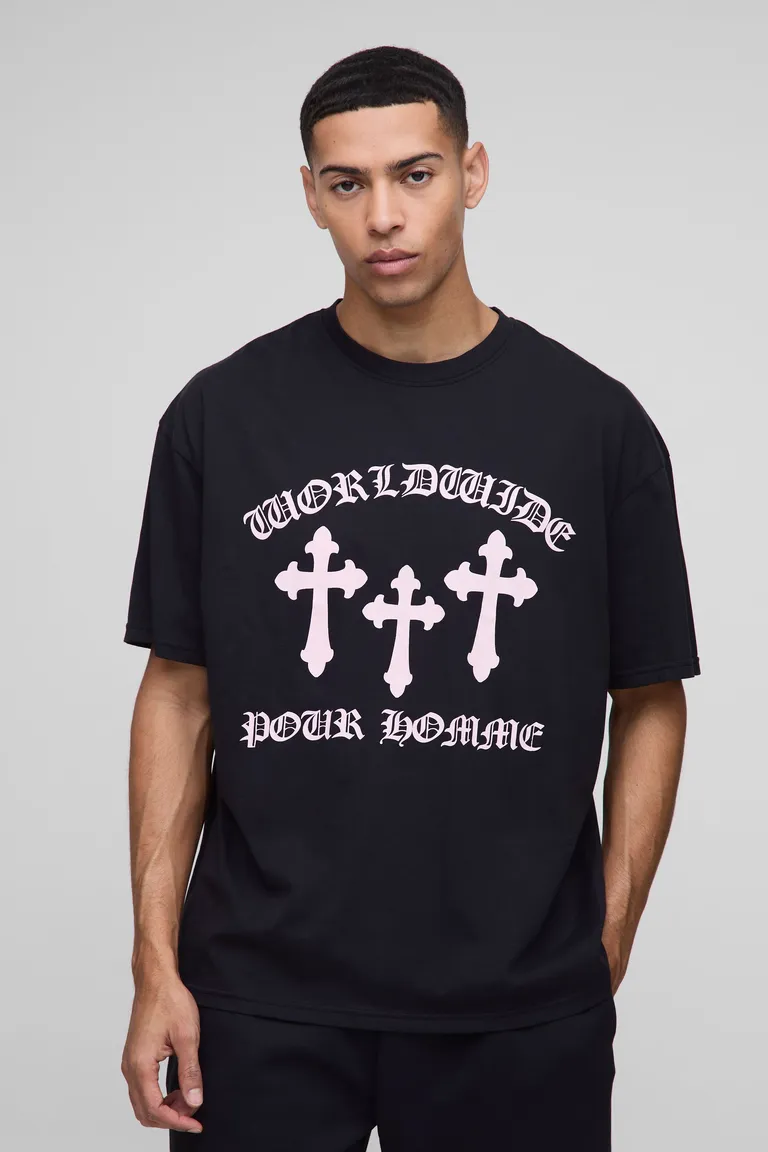 Remera oversize cross worldwide de Boohooman en Remeras y Polos para argentina