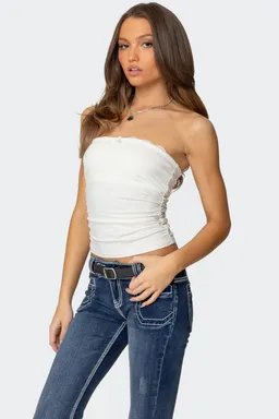 Top fruncido encaje amarelle de Edikted en Tops para argentina