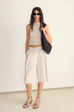 Bermudas lino rayas de Mango en Shorts para argentina