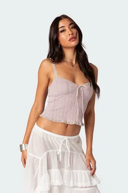 Musculosa tejida con encaje de Edikted en Tops para argentina