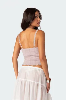 Musculosa tejida con encaje de Edikted en Tops para argentina