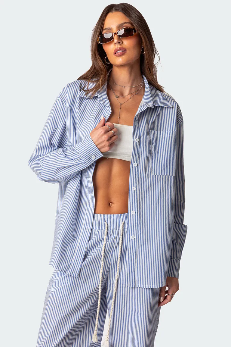 Camisa raya diplomática oversized de Edikted en Camisas para argentina