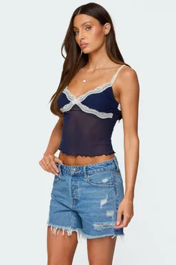 Musculosa malla encaje contraste de Edikted en Tops para argentina
