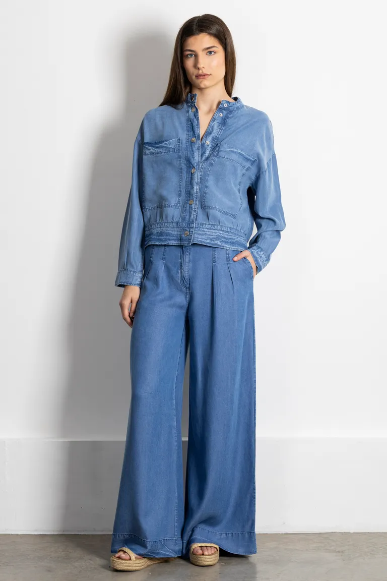 Pantalón amplio de tencel con cierre ajustable y bolsillo decorativo de Kill en Pantalones para argentina