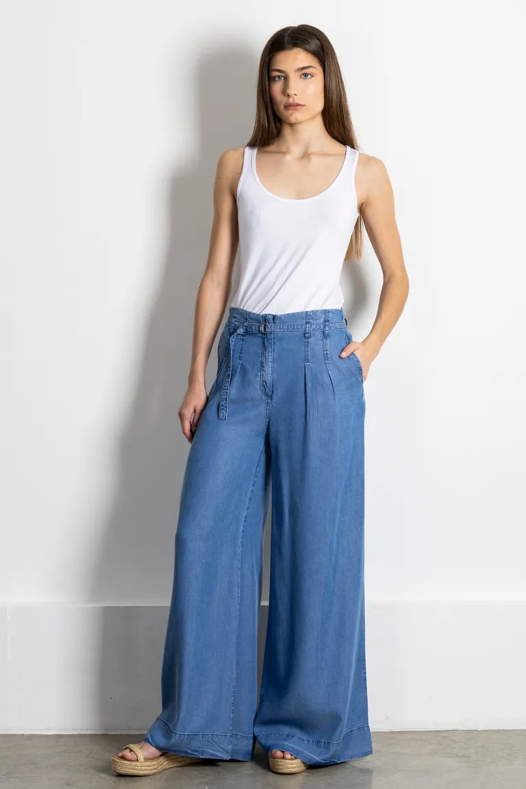 Pantalón amplio de tencel con cierre ajustable y bolsillo decorativo de Kill en Pantalones para argentina