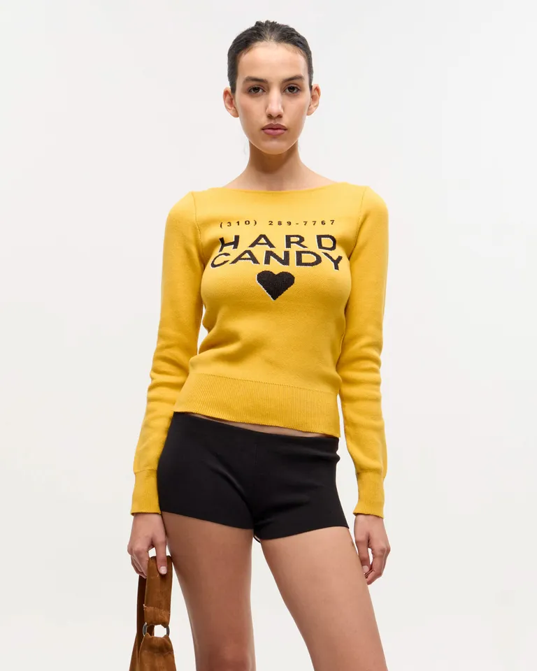 Sweater ajustado con estampado gráfico en tonos amarillos de Ay Not Dead en Buzos y Sweaters para argentina