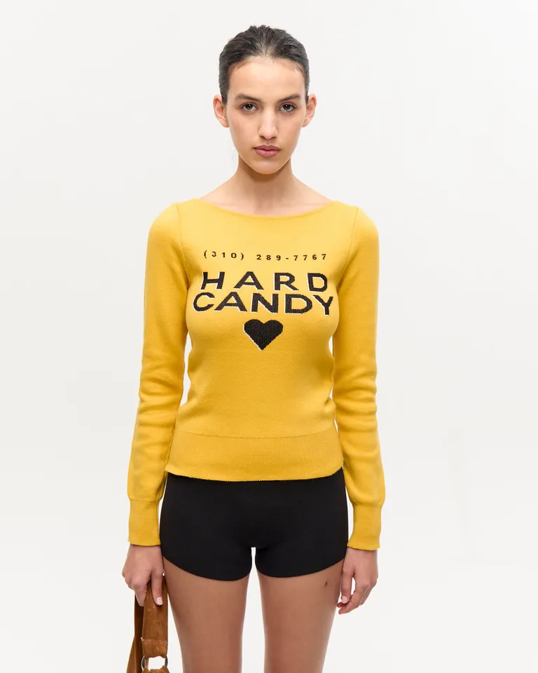 Sweater ajustado con estampado gráfico en tonos amarillos de Ay Not Dead en Buzos y Sweaters para argentina