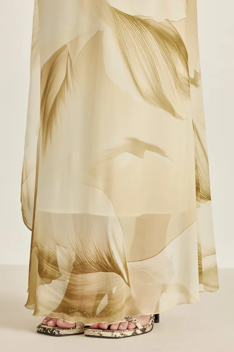 Falda larga de gasa estampada con silueta fluida y caída suave de Tucci en Faldas para argentina