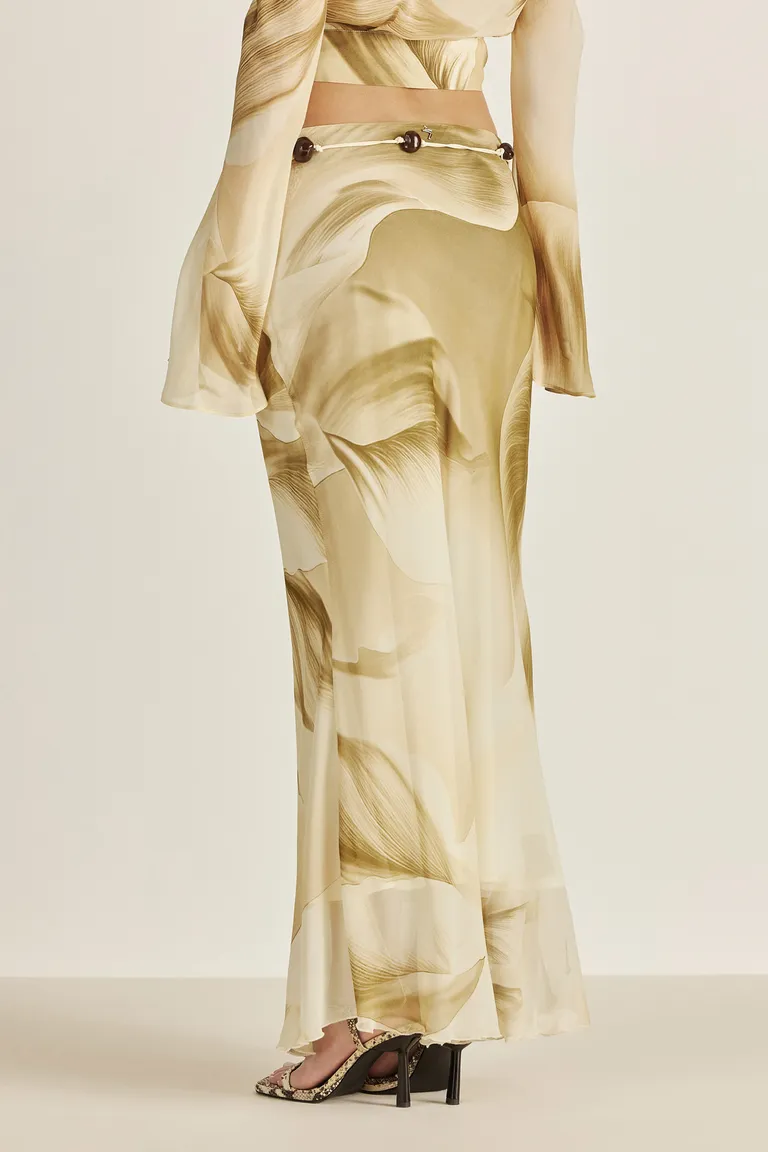 Falda larga de gasa estampada con silueta fluida y caída suave de Tucci en Faldas para argentina