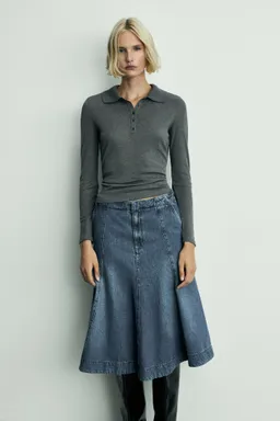 Falda denim costuras contraste de Mango en Faldas para argentina