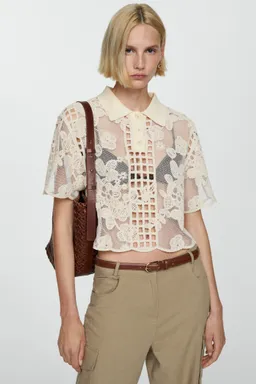 Blusa bordada detalles calados de Mango en Blusas para argentina