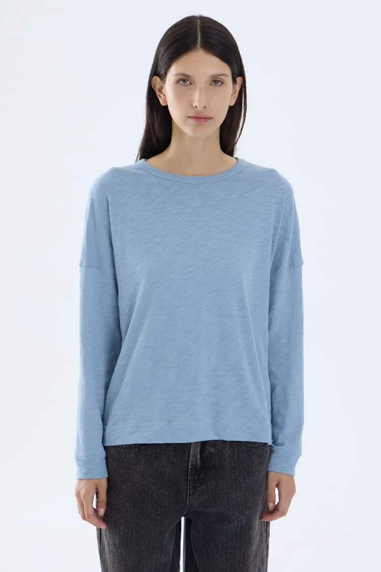 Remera de manga larga con calce holgado y detalle de puños en ribb de Portsaid en Remeras para argentina