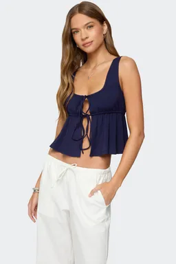 Musculosa alesia con nudo frontal de Edikted en Tops para argentina