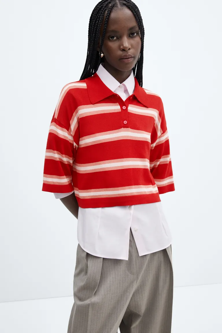 Sweater corto oversize rayas de Mango en Buzos y Sweaters para argentina